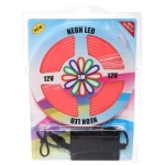 Гирлянда для дома Лента светодиодная NEON 5 м* 10мм, 600 ламп LED, 1 реж, степень защиты IP20, Розовый