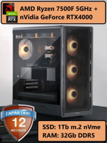 Игровой компьютер RYZEN 7500F/ RTX4060Ti / DDR5 32GB / SSD m.2 1Tb/Win 11
