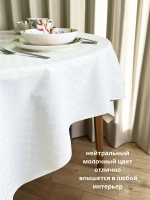 Скатерть клеенка на тканевой основе 140x140 белая