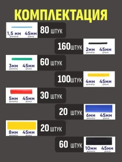 Набор термоусадочных трубок 530 штук (8 размеров)