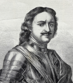 Гравированный портрет Императора Петра I по оригиналу Ф. Мейера. 1872 г.