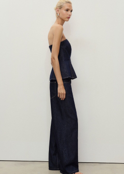 Топ из денима с баской