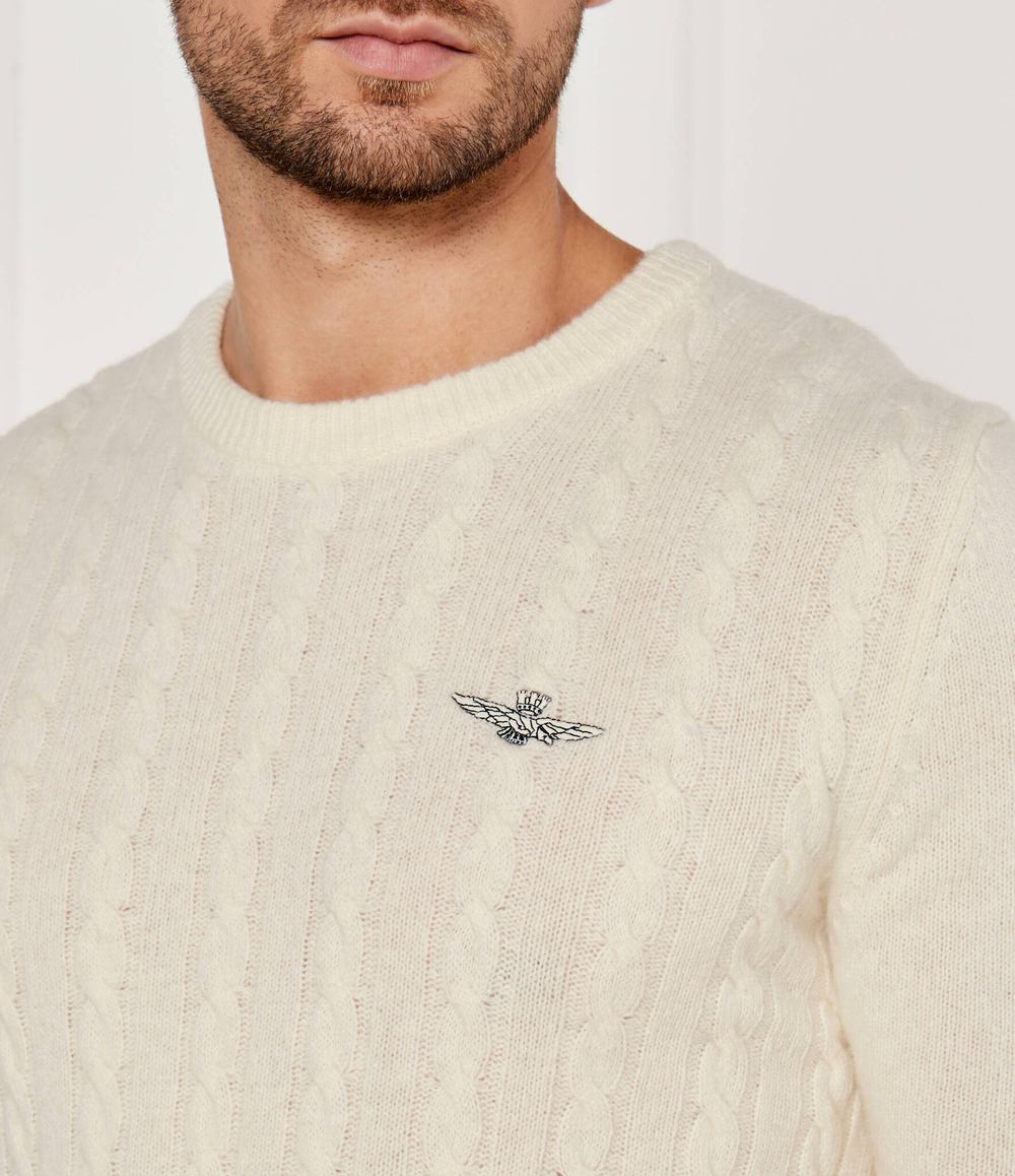 Шерстяной свитер Aeronautica Militare - экрю(MA1484L417)