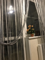 Нитяные шторы дождь радуга - белые, черные, 300 х 280 см. Арт. 1-9