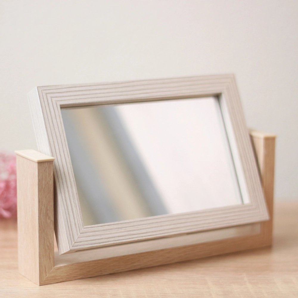 Фоторамка 10*15см вращающаяся с зеркалом, бежевая