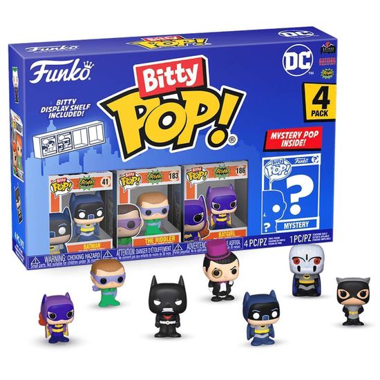 Фигурка Funko Bitty POP! DC Comics S4 Batman+The Riddler+Batgirl+Mystery (1 of 4) 4PK 71314 (10013160/070424/3118469/4, Китай)