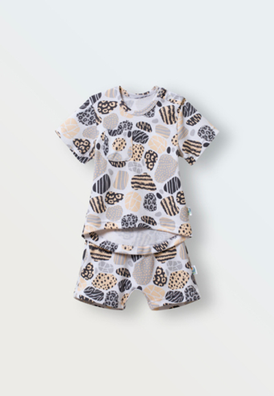 Комплект шорты и футболка (светло-желтые камешки)