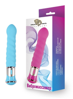 Голубой спиралевидный вибратор - 21 см.