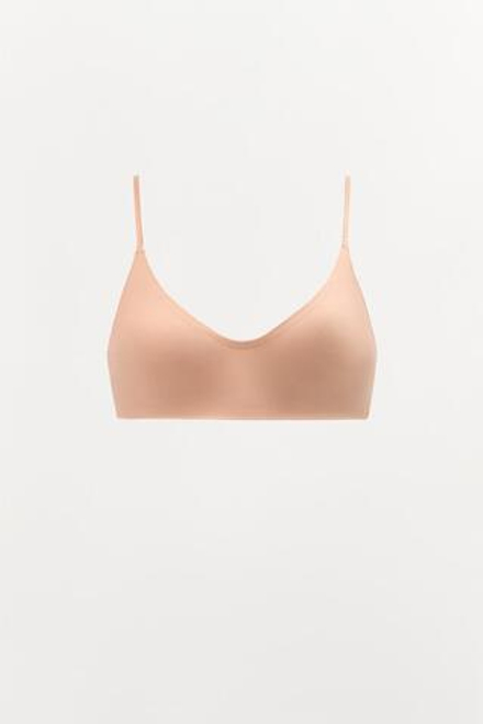 ZARA БРАЛЕТТ ИЗ СМЕСОВОГО ПОЛИАМИДА НА БРЕТЕЛЯХ, БЕЖЕВЫЙ