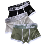Набор из 3 мужских трусов-боксеров с надписью на резинке (Размер: L) (Цвет: разноцветный)
