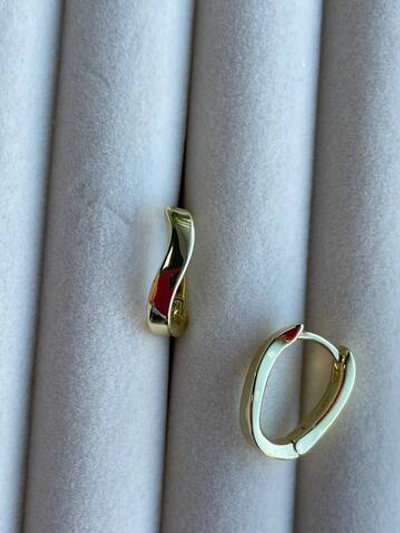 16385-з Швензы-конго "Волна" 16*12мм, позолота, пара