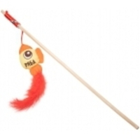 Triol Игрушка-дразнилка Курочка Ряба для кошек, с кошачьей мятой, дерево/полиэстер, желто-красная, 8-18/40 см