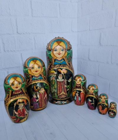Матрешка "Сказка о золотом петушке" 7 мест