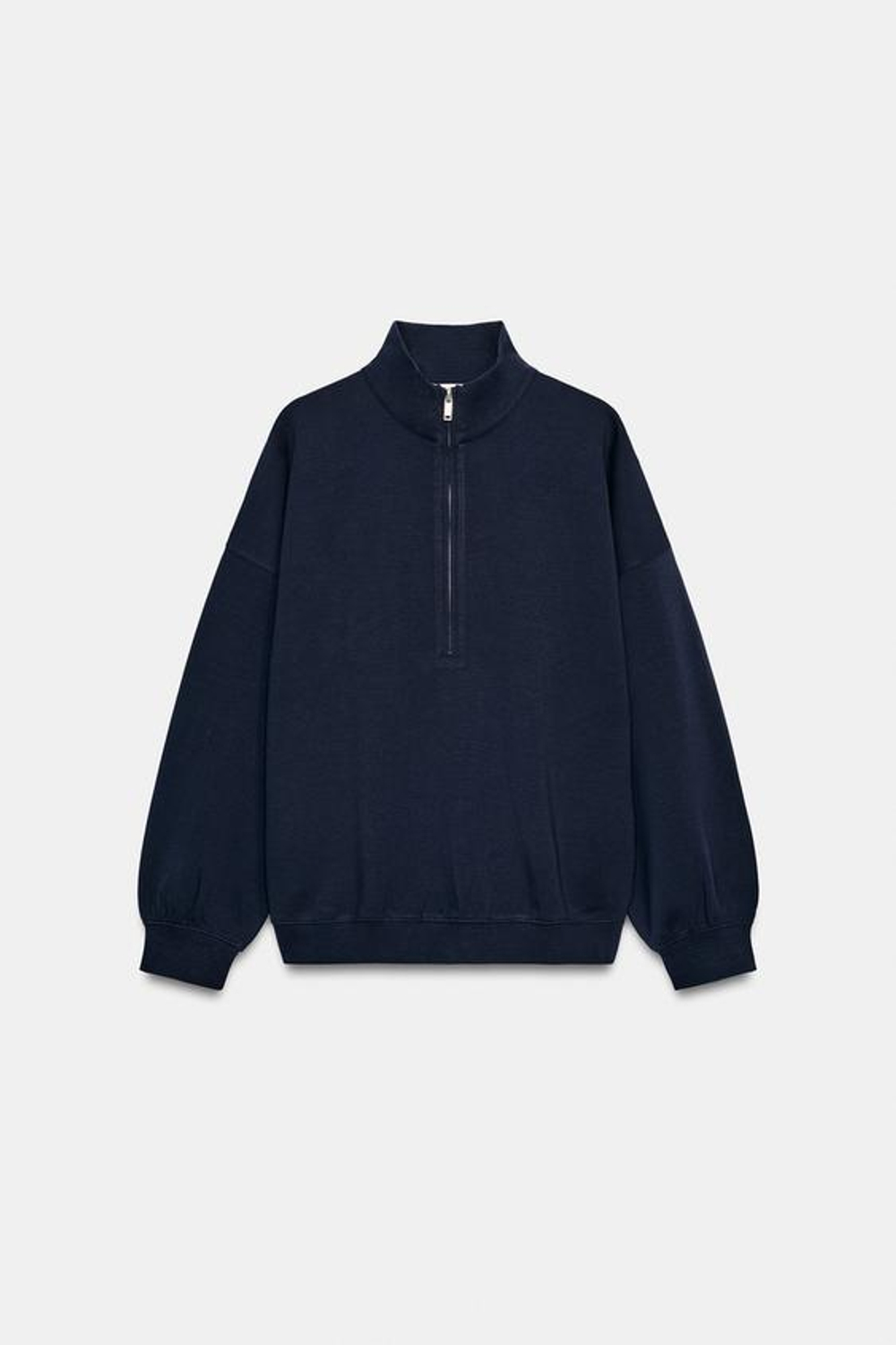 ZARA ТОЛСТОВКА ОВЕРСАЙЗ НА МОЛНИИ, МОРСКОЙ СИНИЙ