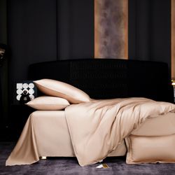 Комплект постельного белья Однотонный Сатин Премиум «Нежный персик»