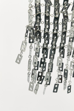 ZARA МЕТАЛЛИЧЕСКИЙ ТОП С ЗЕРКАЛЬНЫМИ ДЕТАЛЯМИ, СЕРЕБРИСТЫЙ