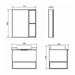 Тумба с раковиной Comforty Порто 00-00009321 75 дуб дымчатый