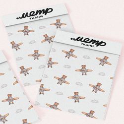 Ткань ниагара медвежата на самолёте