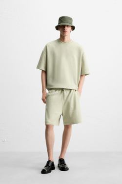 ZARA ТОЛСТОВКА INTERLOCK ИЗ РЕЛЬЕФНОЙ ТКАНИ, СВЕТЛО-ЗЕЛЕНЫЙ