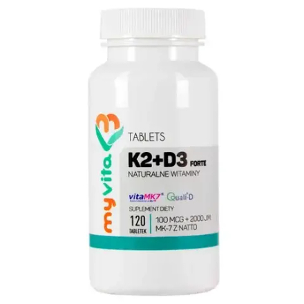 MyVita Natural Vitamin K2+D3 100 mcg + 2000 IU Forte - 120 таблеток