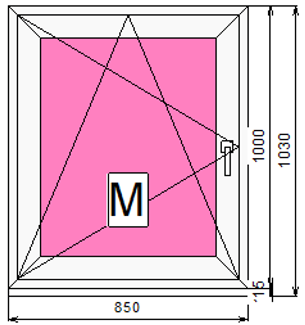 Пластиковое окно 1000 х 850 ТермА Эко + Москитная сетка