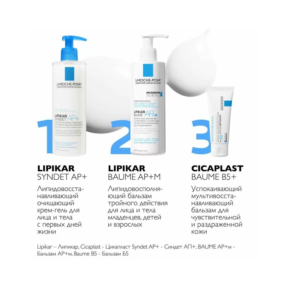 La Roche-Posay Lipikar Syndet AP+ Очищающий крем-гель, 400 мл