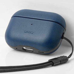 Чехол Uniq Terra Genuine Leather with handstrap для AirPods Pro 2, синий (AIRPODSPRO2-TERSBLU)