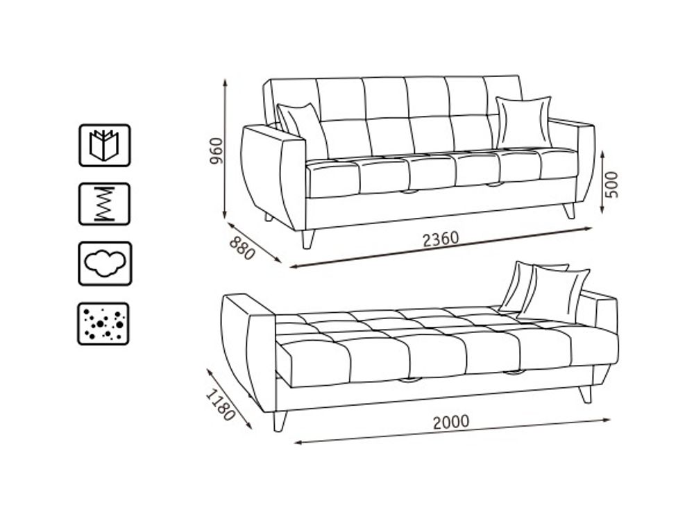 Диван Бетти-2 БД, АСМ-Элегант, г.Екатеринбург