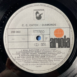 Винтажная виниловая пластинка LP C.C. Catch Diamonds Her Greatest Hits (Испания 1988) Heartbreak Hotel