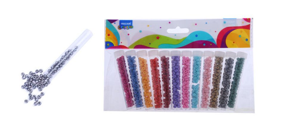 Декор БИСЕР набор 12 цвета(ов) в пластиковой тубе Мазари (M-20101)