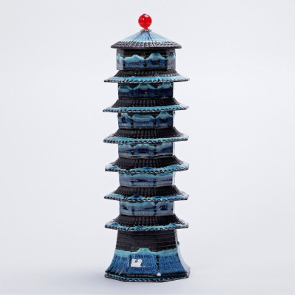 242101 Сервиз Дорожный "Пагода" в чехле, фарфор синий
