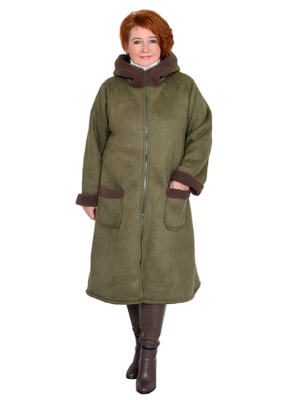 Жакет из искусственной замши, коричневый