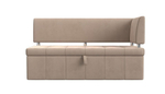Диван кухонный прямой Стоун с углом правый, Бежевый, Велюр, 107265