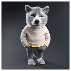 Валяная игрушка «Волк Степан»