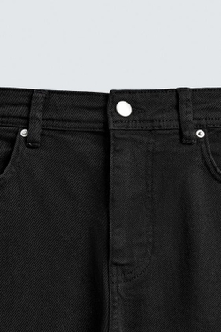 ZARA БРЮКИ STRAIGHT FIT, ЧЕРНЫЙ