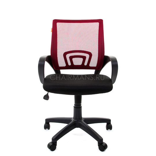 Кресло оператора Chairman 696 black сетка/ткань красный/черный