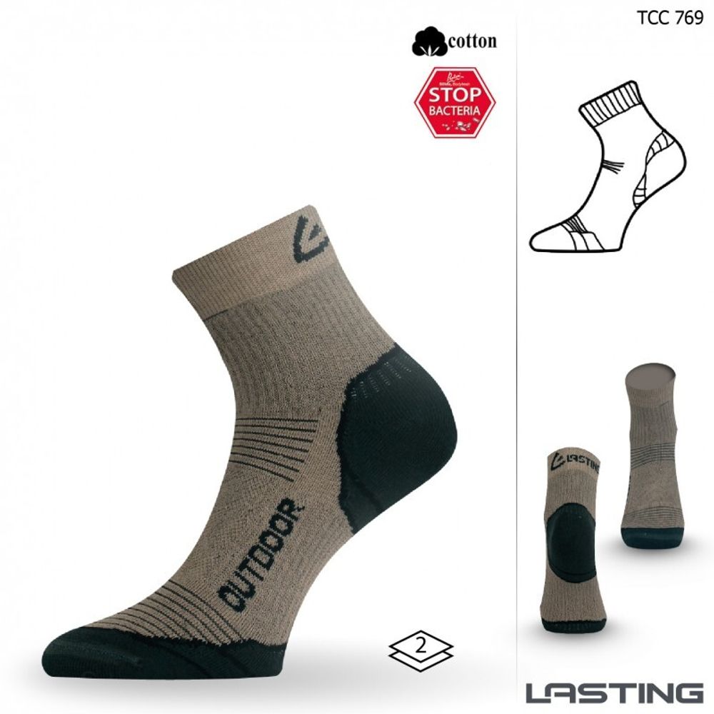Носки Lasting TCC 769, cotton+polypropylene, бежевый, размер L , TCC769L