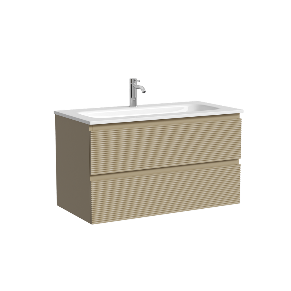 Тумба подвесная SANCOS Folk 890х445х500, c двумя ящиками оснащенными доводчиками, Капучино, арт.FL90CP