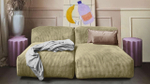 Сдвоенная дополнительная секция Фиджи (большая) Cilium Cream 210*116*62 см, Кремовый Вельвет Нераскладной Фиеста