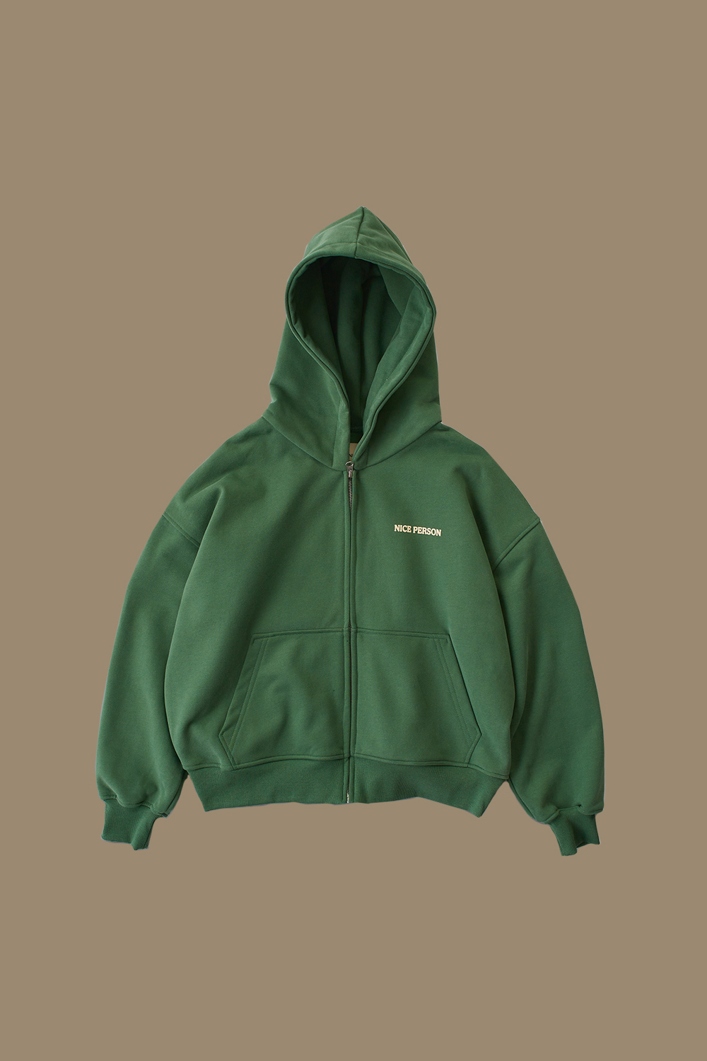 Худи на молнии, зеленый