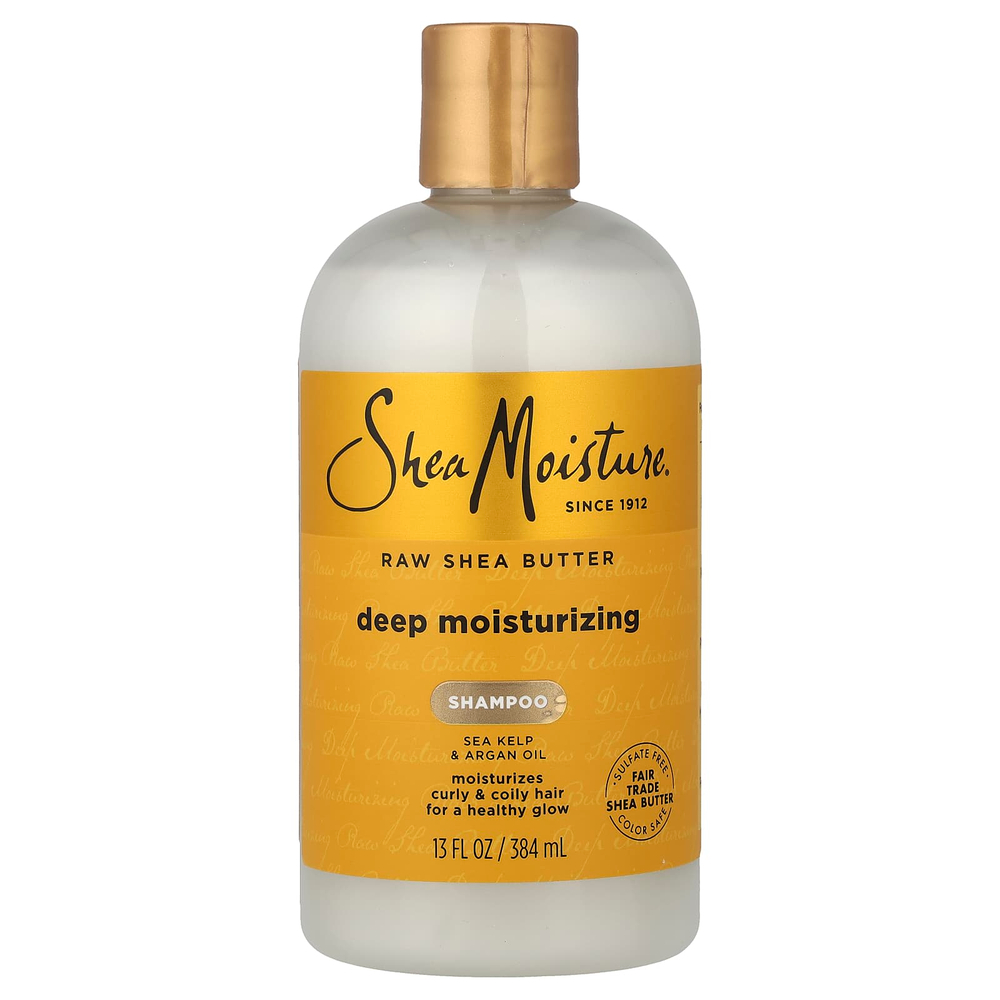 SheaMoisture, необработанное масло ши, шампунь для глубокого увлажнения, для вьющихся и кудрявых волос, 384 мл (13 жидк. унций)