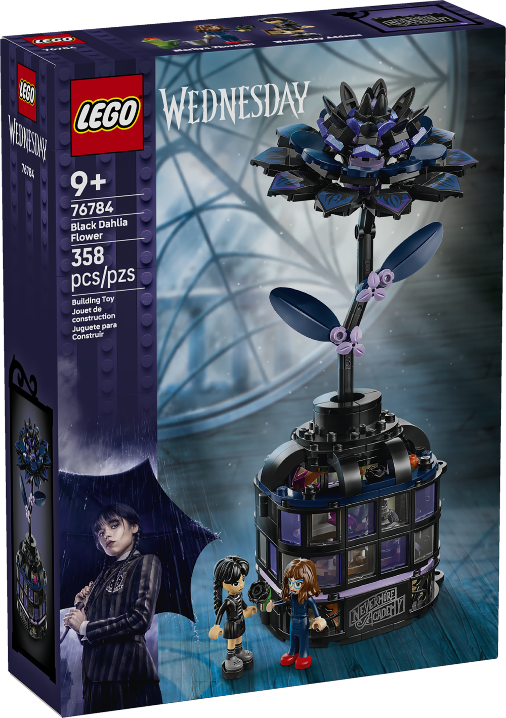 Конструктор Лего Уэнсдей Черный георгин 76784 | LEGO Wednesday Black Dahlia Flower | декоративный цветок 358 деталей 9+