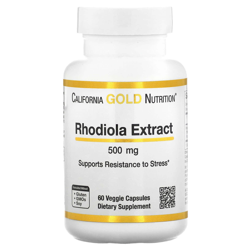 California Gold Nutrition, экстракт родиолы, 500 мг, 60 вегетарианских капсул