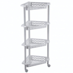 Этажерка угловая "тереза" 4 полки 400х270х840 мм (светло-серый)