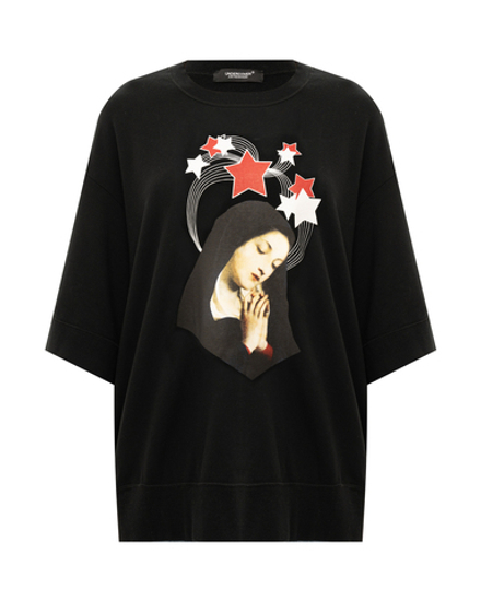 UNDERCOVER СВИТШОТ С УКОРОЧЕННЫМ РУКАВОМ SAINT MARIA ЧЕРНЫЙ