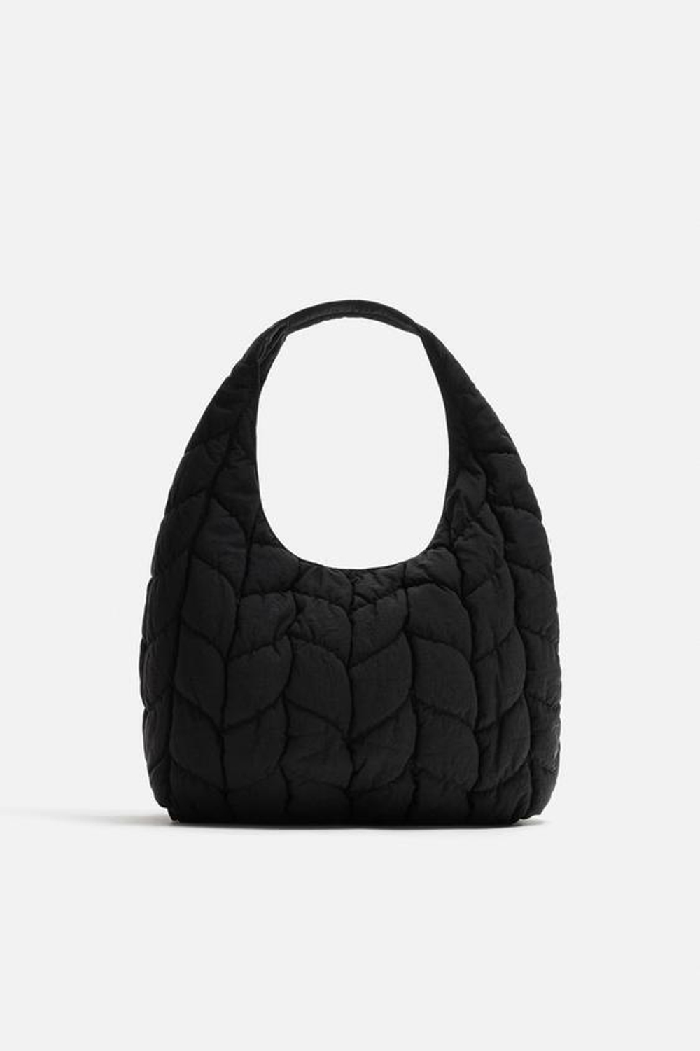 ZARA СТЕГАНАЯ НЕЙЛОНОВАЯ СУМКА, ЧЕРНЫЙ