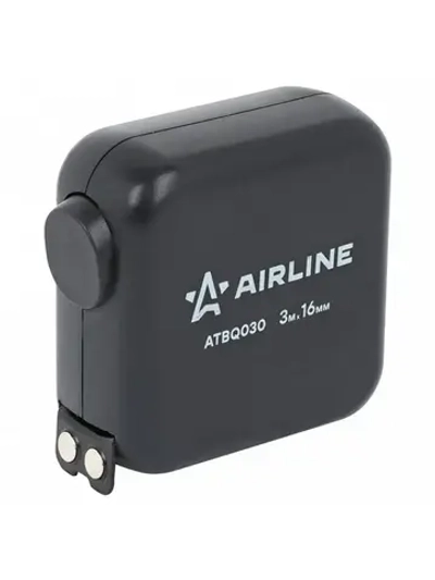 Рулетка в ударопрочном корпусе 3мх16мм, автостоп, магнитный зацеп, двуст. шкала AIRLINE ATBQ030
