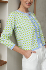 1831 Жакет женский (голубой мультиколор)