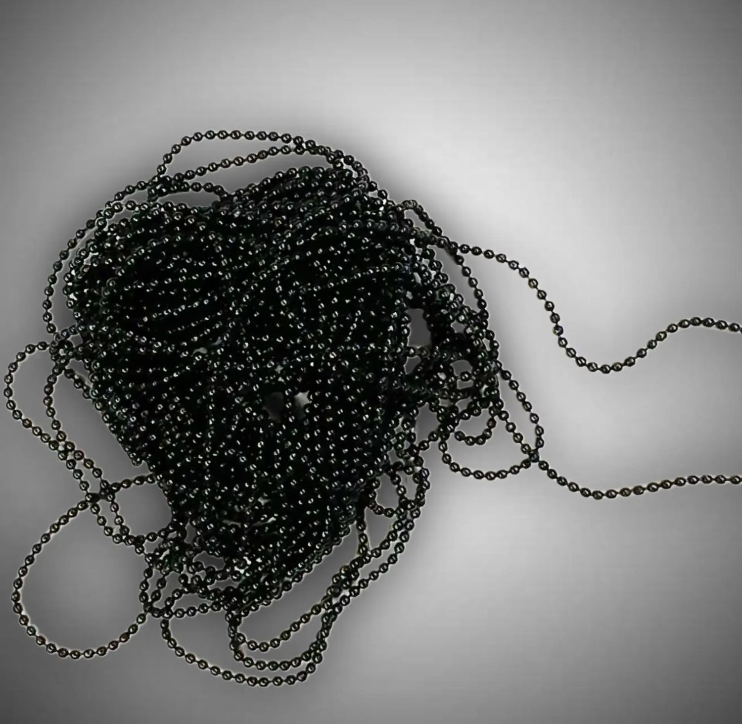 цепь шариками , 1,2мм, черная , (5метров)