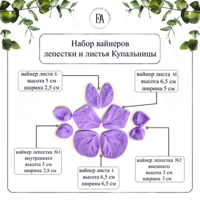 Набор вайнеров лепестки и листья Купальницы